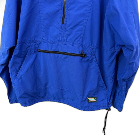 L.L. Bean Blue Pullover Hooded Rain Mountain Classic Windbreaker Anorak Jacket - Picture 6 of 14
